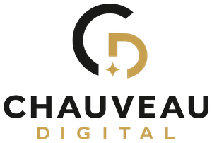 logo chauveau digital noir et or